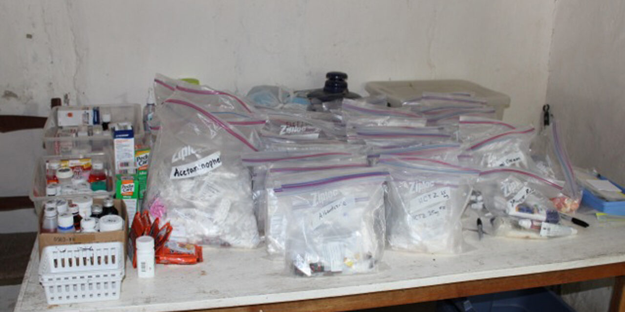Prepackaged medications in original clinic pharmacy.